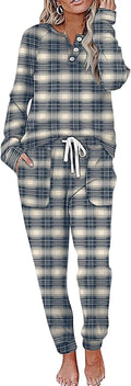 Two Piece Outfits for Women Lounge Sets Button Down Sweatshirt thermal