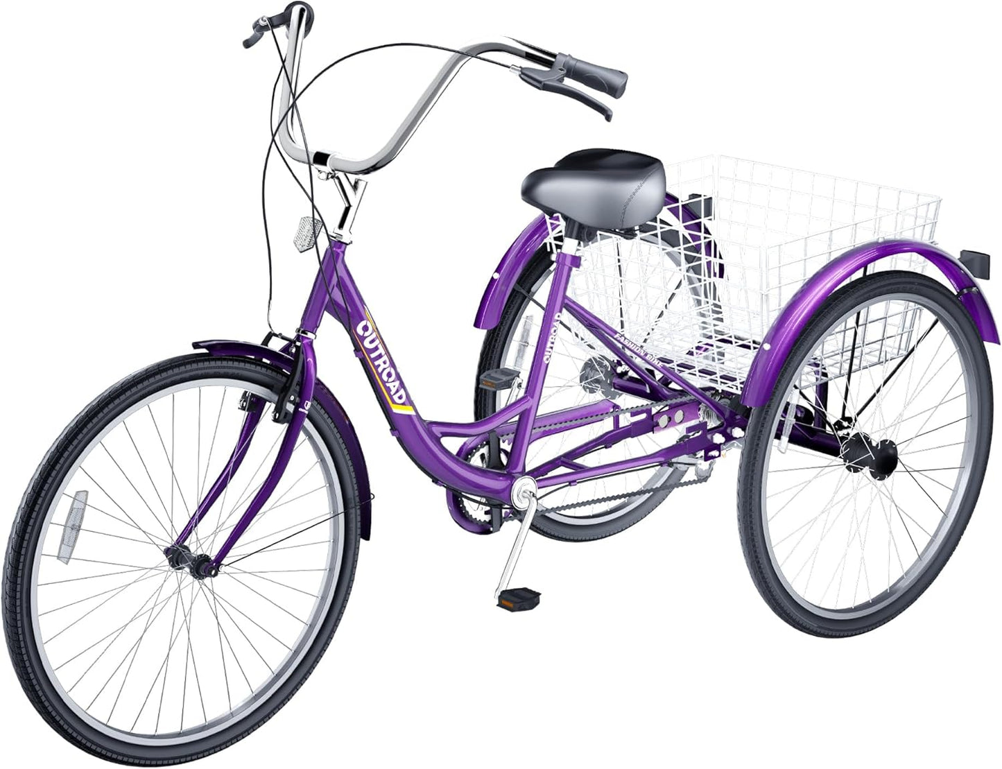 7-Speed Adult Tricycle with Large Basket for Shopping and Fun