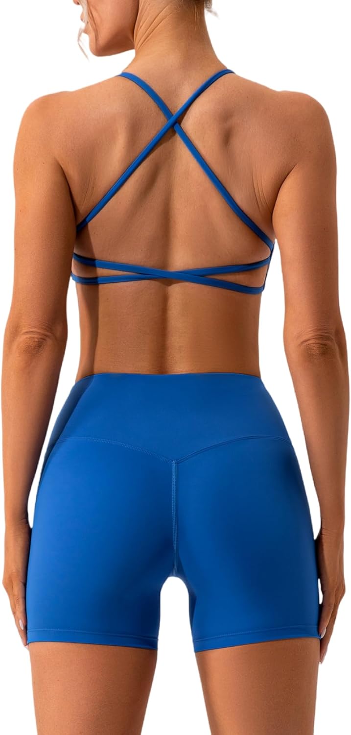 ABOCIW Workout Sets for Women: Stylish Halter Sports Bras & Shorts
