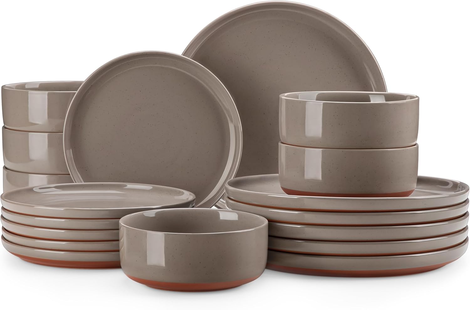 MALACASA 18 Piece Modern Ceramic Dinnerware Set for 6 People