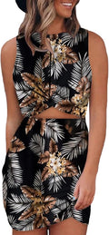 Acelitt Women's Sleeveless Cut Out Twist Bodycon Mini Dress - Party