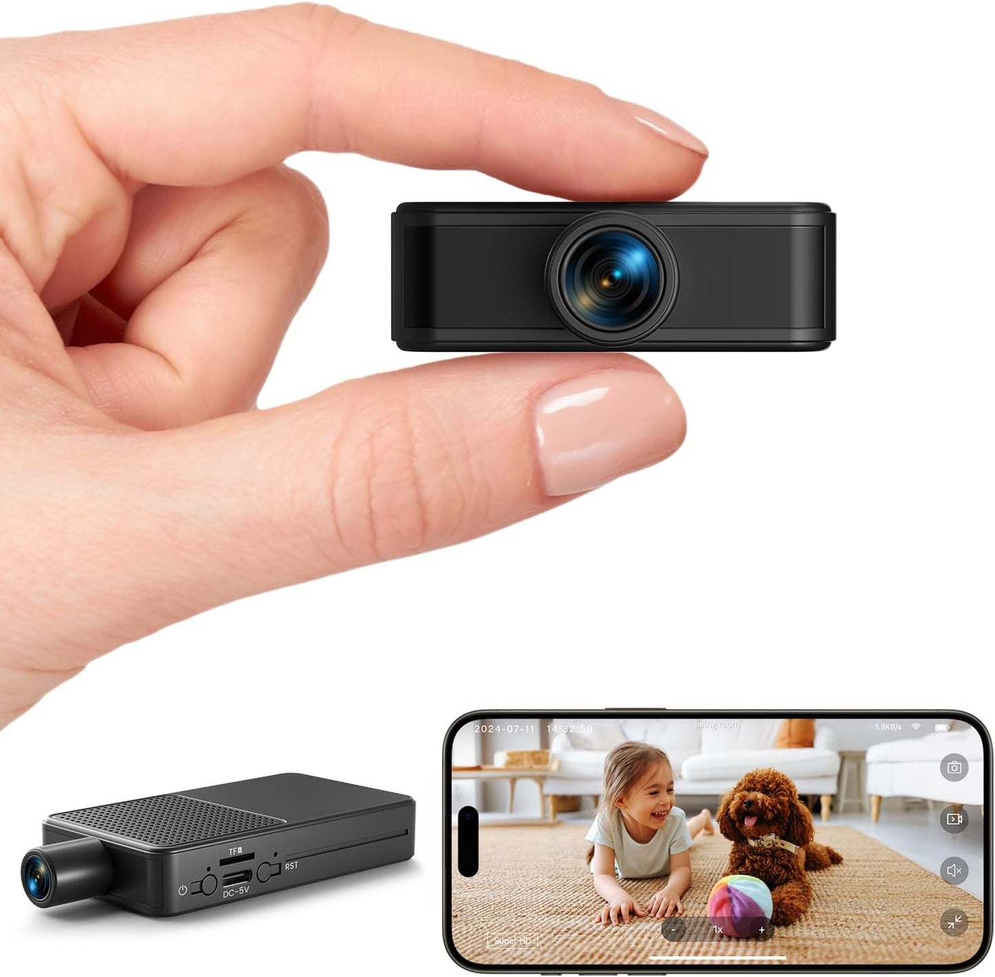 10hr HD Nanny Cam | WiFi Recording | Night Vision