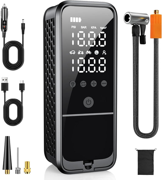 Portable 160 PSI Tire Inflator with LED Light - KZKB