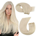 Moresoo Weft Hair Extensions Platinum Blonde 22in - Natural Fullness