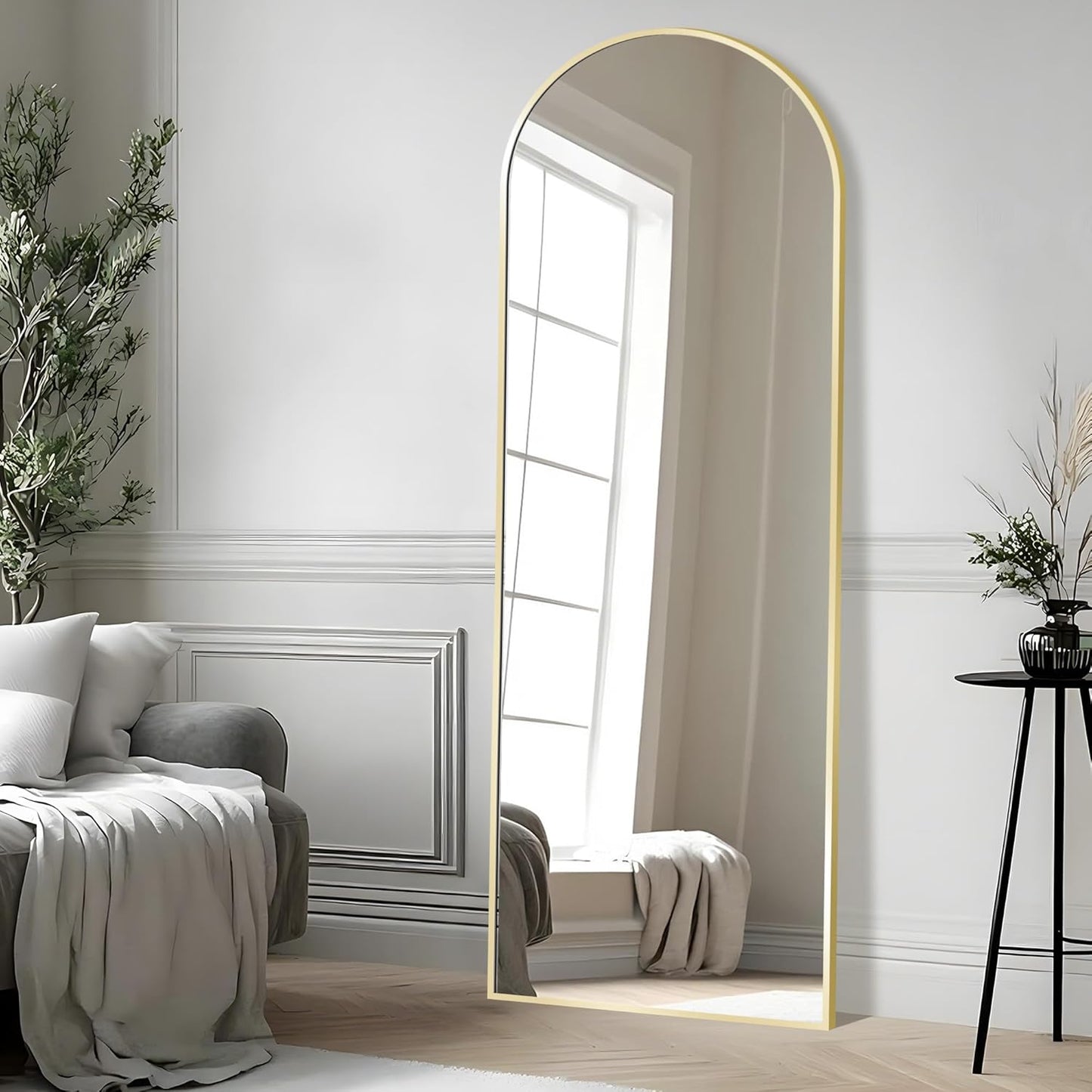 55x20 Arched Full Length Mirror with Stand for Any Room