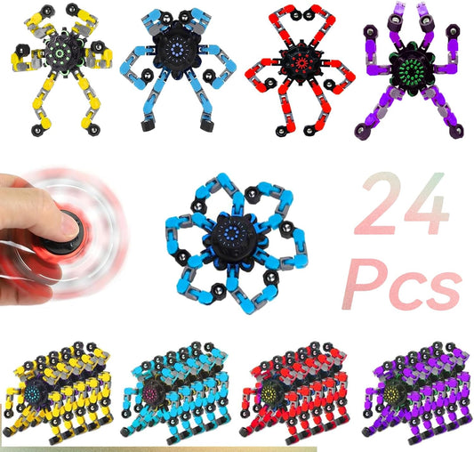24pc Deformable Fidget Spinner Set - Eco-Friendly Stress Relief Toy