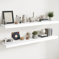 Floating Shelves for Wall Oak 71L Set of 2 - Deep, Invisible Brackets