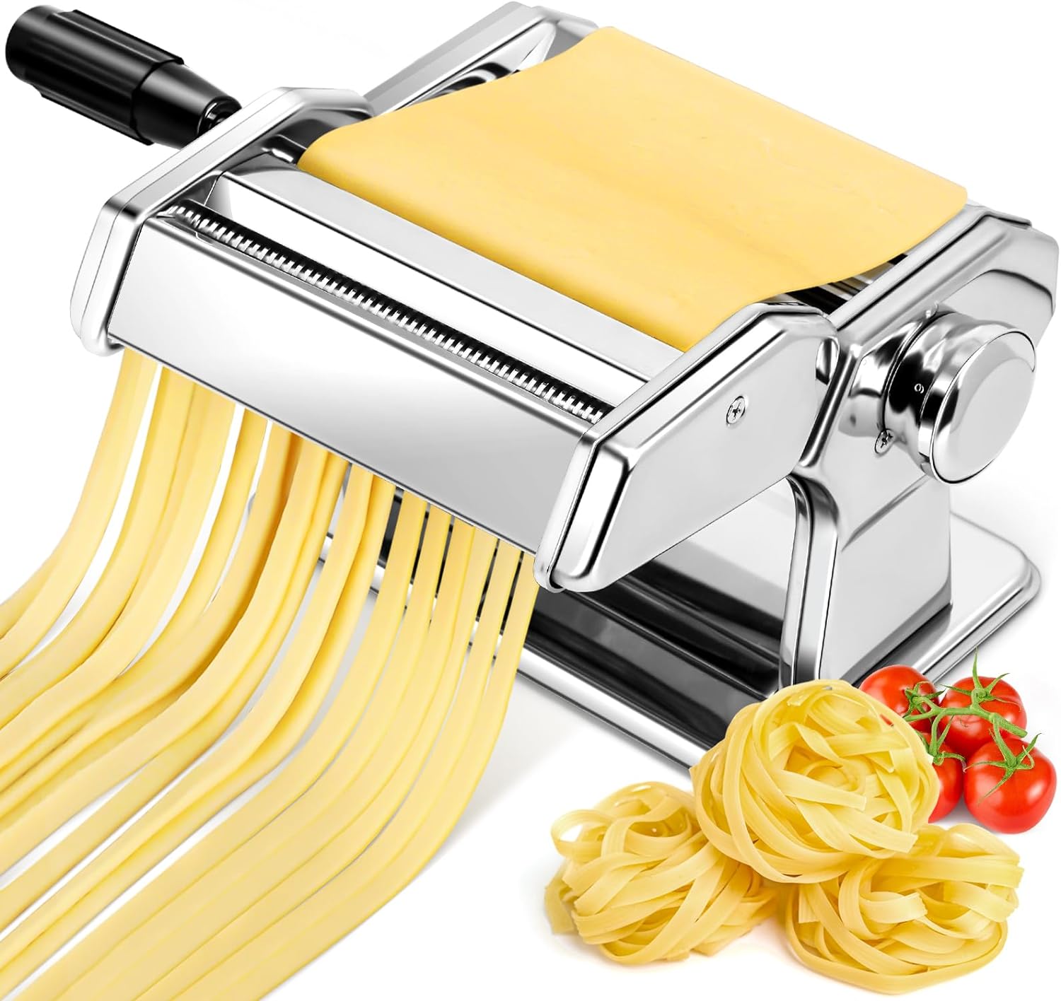 YASHE 2-in-1 Pasta Maker: Easy Cleaning, Adjustable Thickness