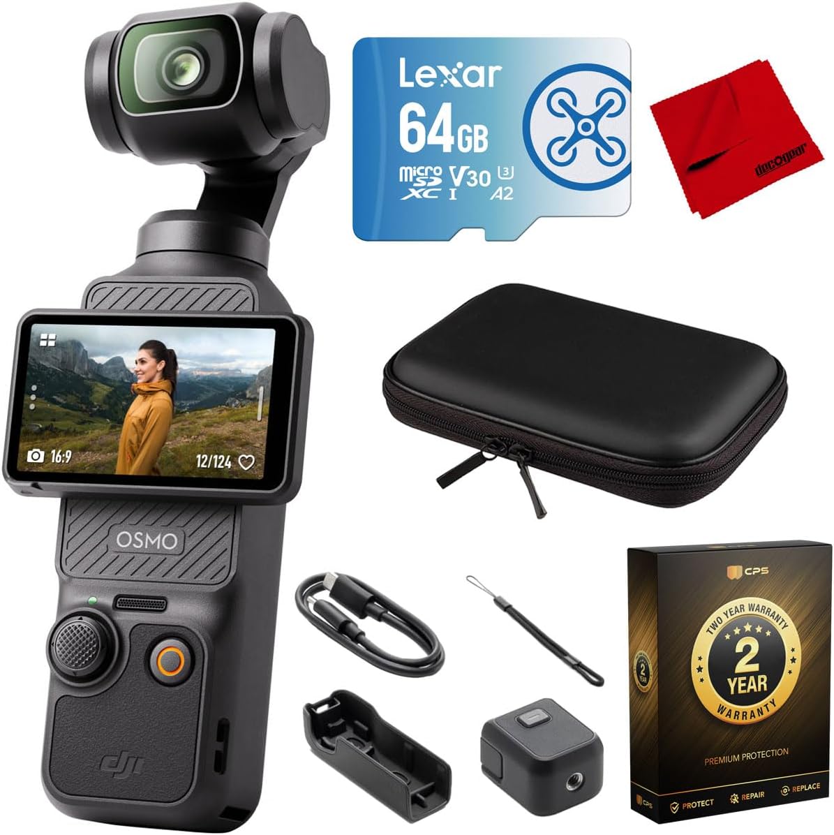 DJI Osmo Pocket 3 Gimbal Stabilizer with 4K Video and Case