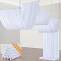 Premium 50ft White Ceiling Drapes - Wrinkle-Free Elegance