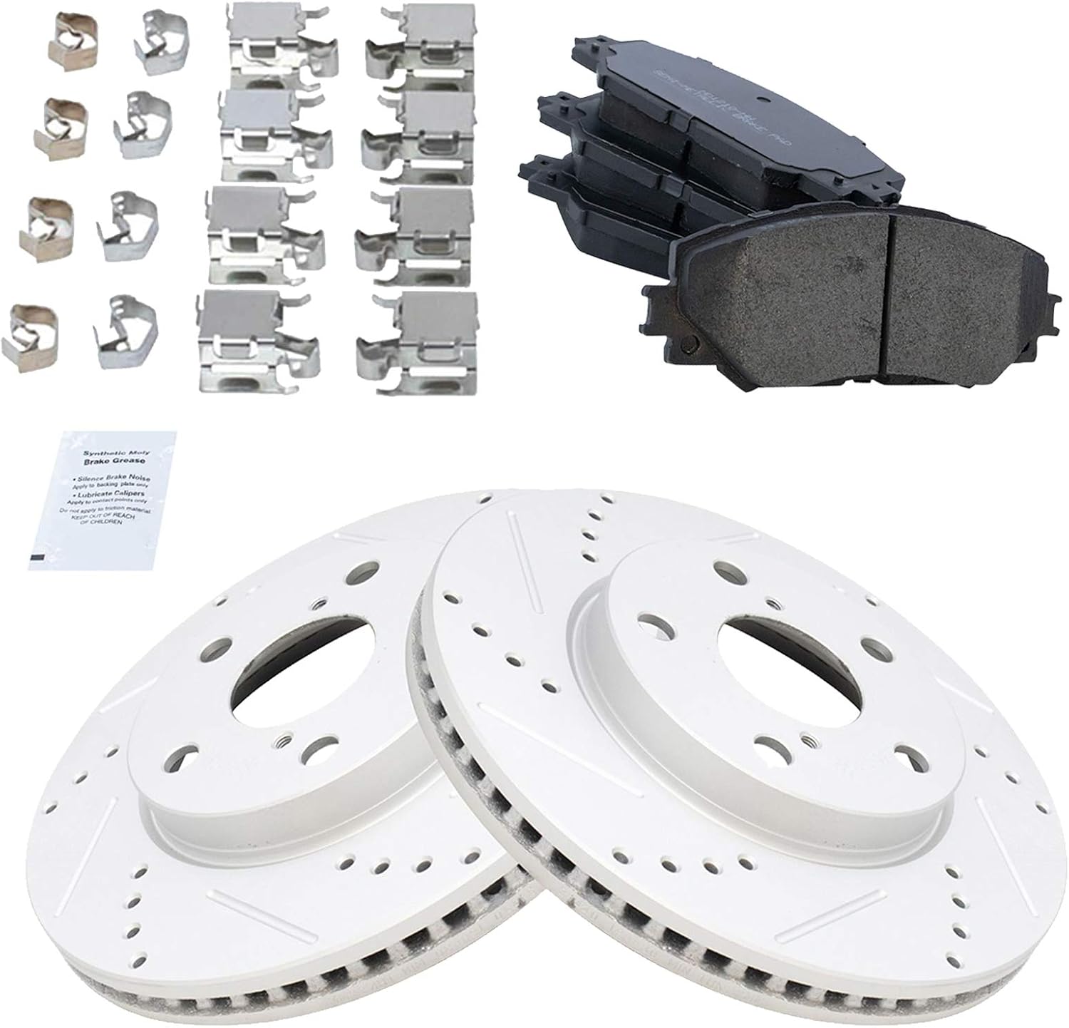 TRQ Front Performance Brake Pad & Rotor Kit for Lexus Prius RAV4