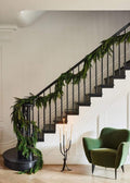 Afloral Real Touch Norfolk Pine Entry Staircase Garland 180 in Long