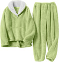 Women's Fluffy Coral Fleece Pajama Set - Cozy 2-Piece Sleepwear