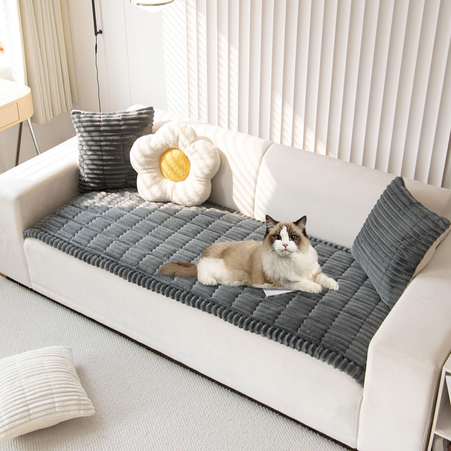OTOB Couch Cover for Dogs Washable Non Slip Plush Sofa Cover