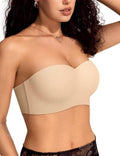 Strapless Push Up Bandeau Bra - Secure Non-Slip Support for All Sizes