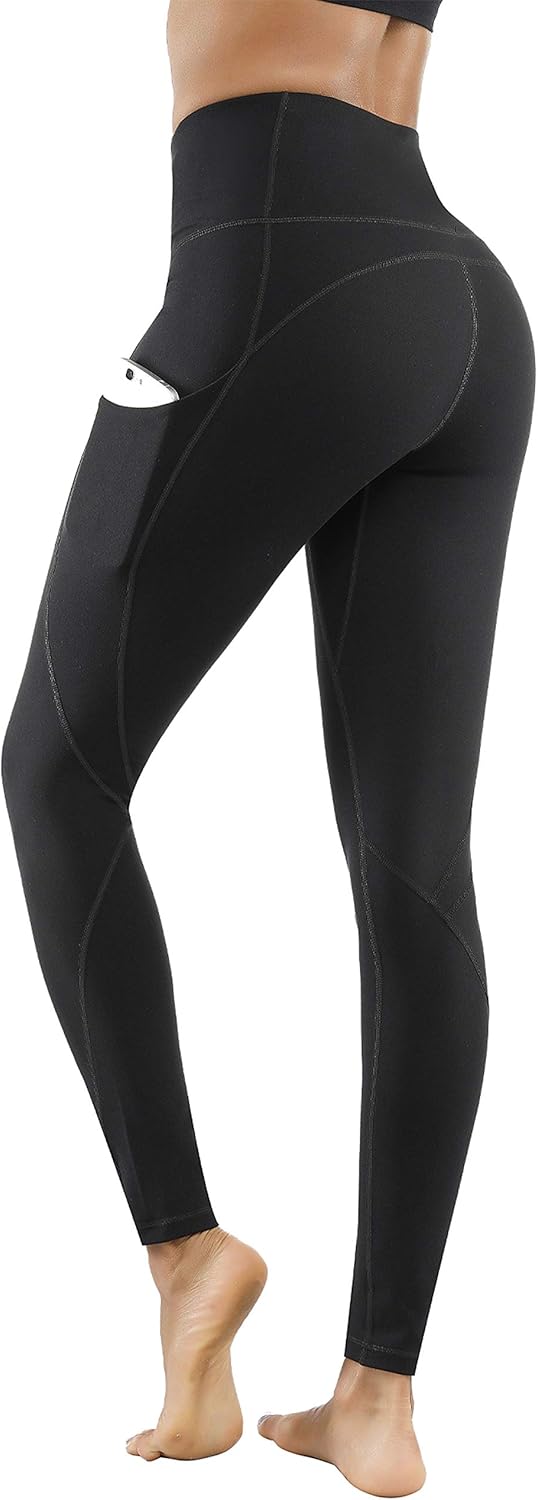 LINGSWALLOW High Waist Yoga Pants - Tummy Control & Pockets