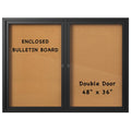 Enclosed Bulletin Board 48x36 Lockable Cork Noticeboard - Weatherproof