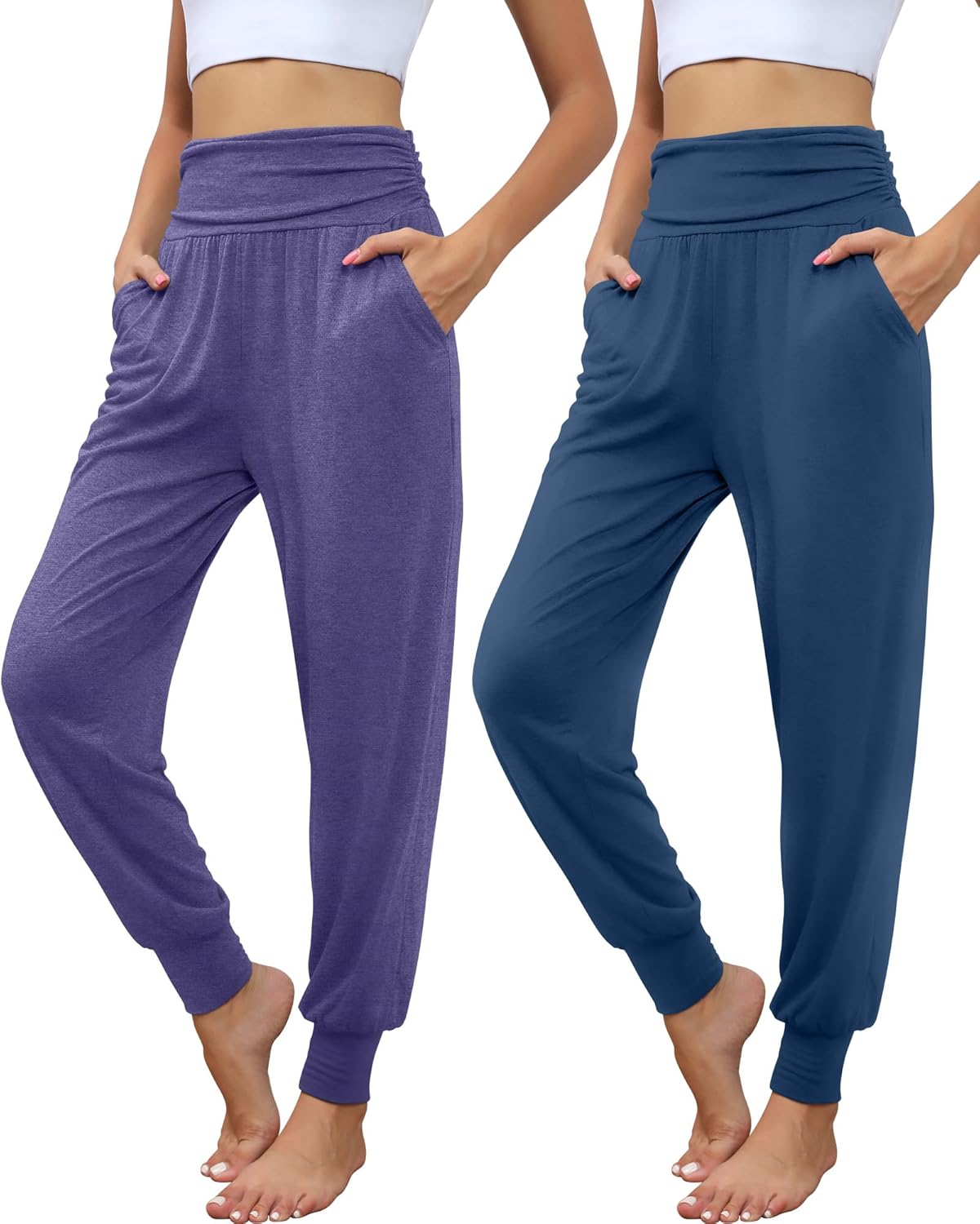 2 Pack Women's Yoga Joggers for Comfy Casual Wear and Relaxation