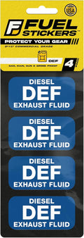 Diesel Exhaust Fluid Sticker - Weather Proof DEF Labels for Safety