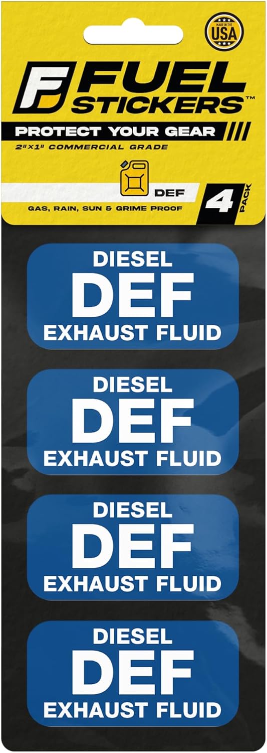 Diesel Exhaust Fluid Sticker - Weather Proof DEF Labels for Safety
