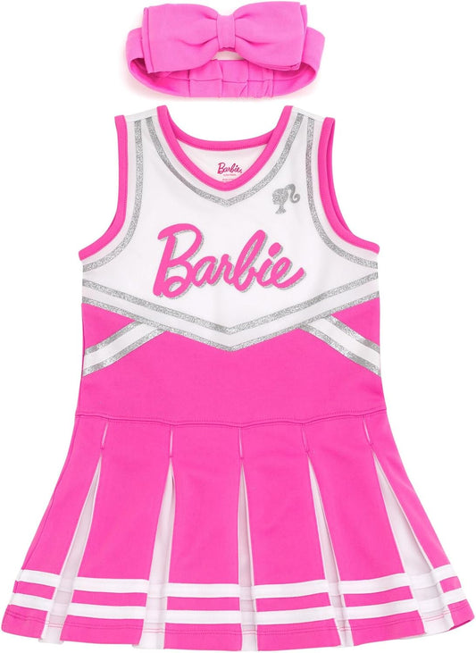 Barbie Girls Cheerleader Dress and Bow Outfit Set for Kids