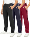 Boys' Tricot Fleece-Lined Sweatpants 3 Pack - Cozy Athletic Fit