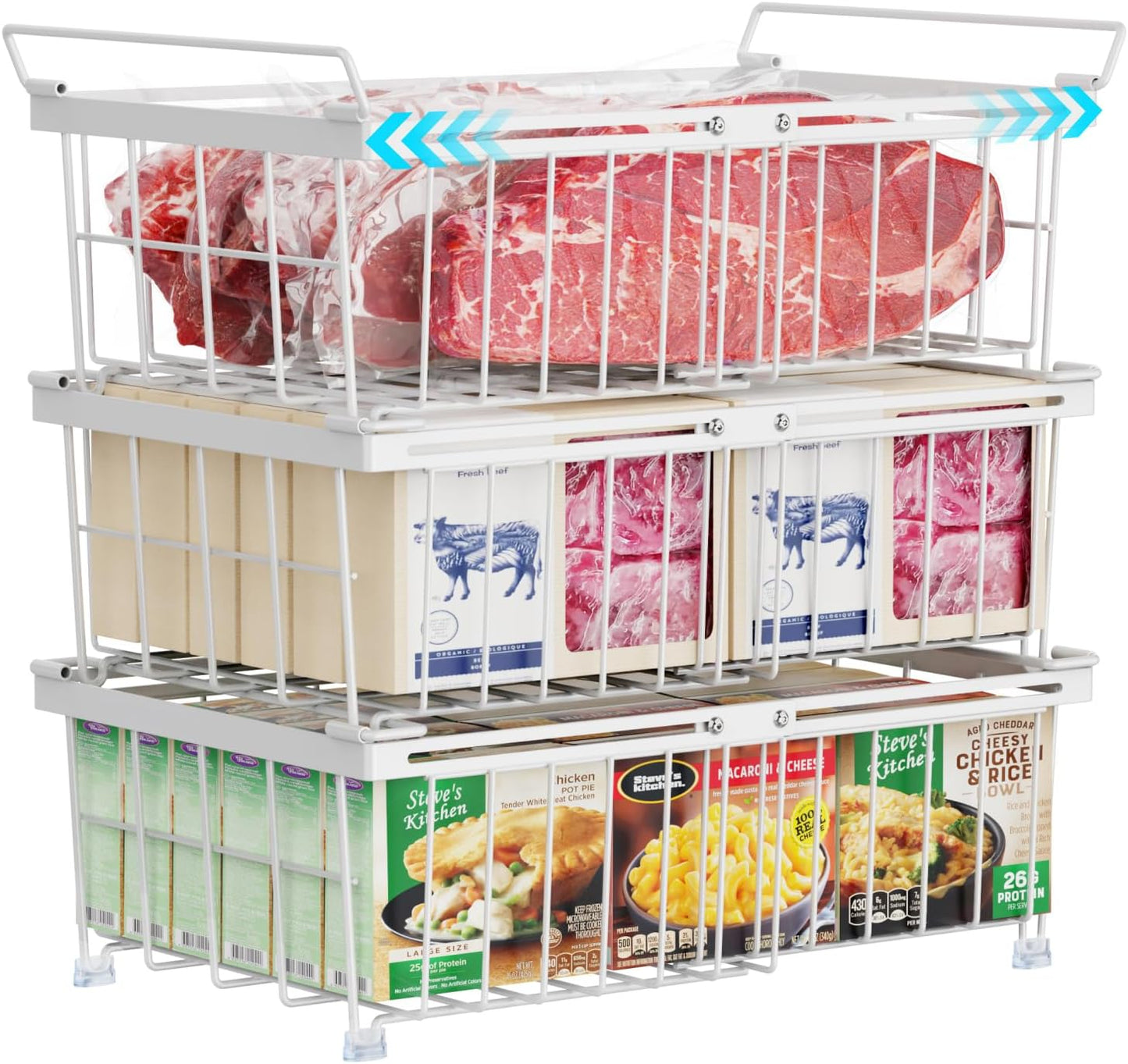 iSPECLE Chest Freezer Organizer Bins for 10 to 20 Cu.FT Freezer