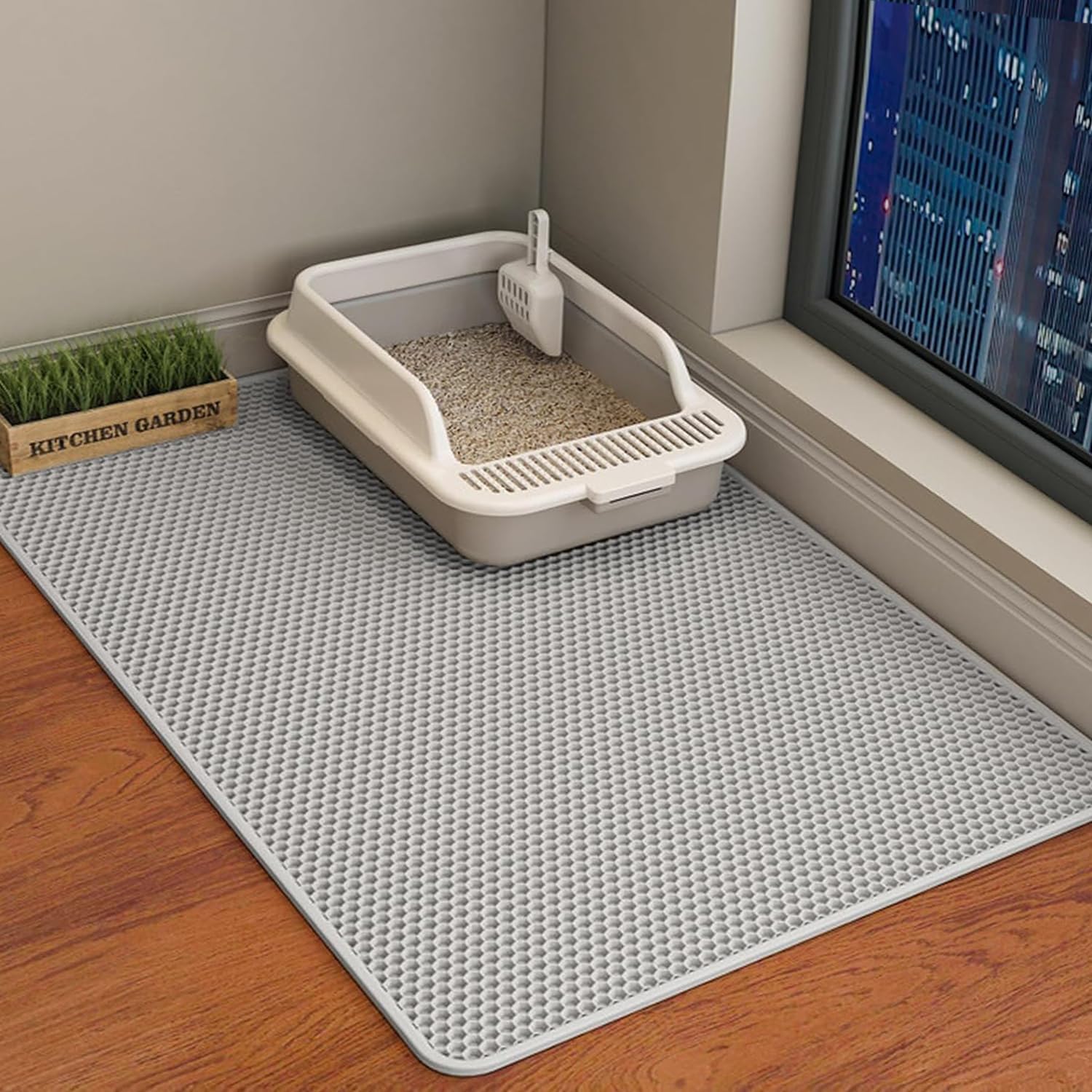 Cat Litter Mat Trapping Mat 46 x 24 inch Honeycomb Design