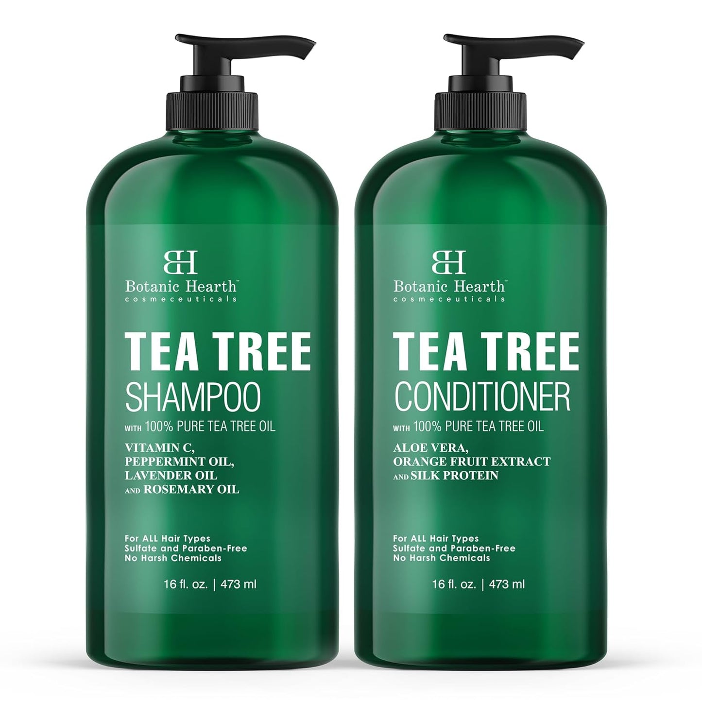 Tea Tree Oil Hair Care Set - Soothes Scalp, Sulfate Free - 16oz