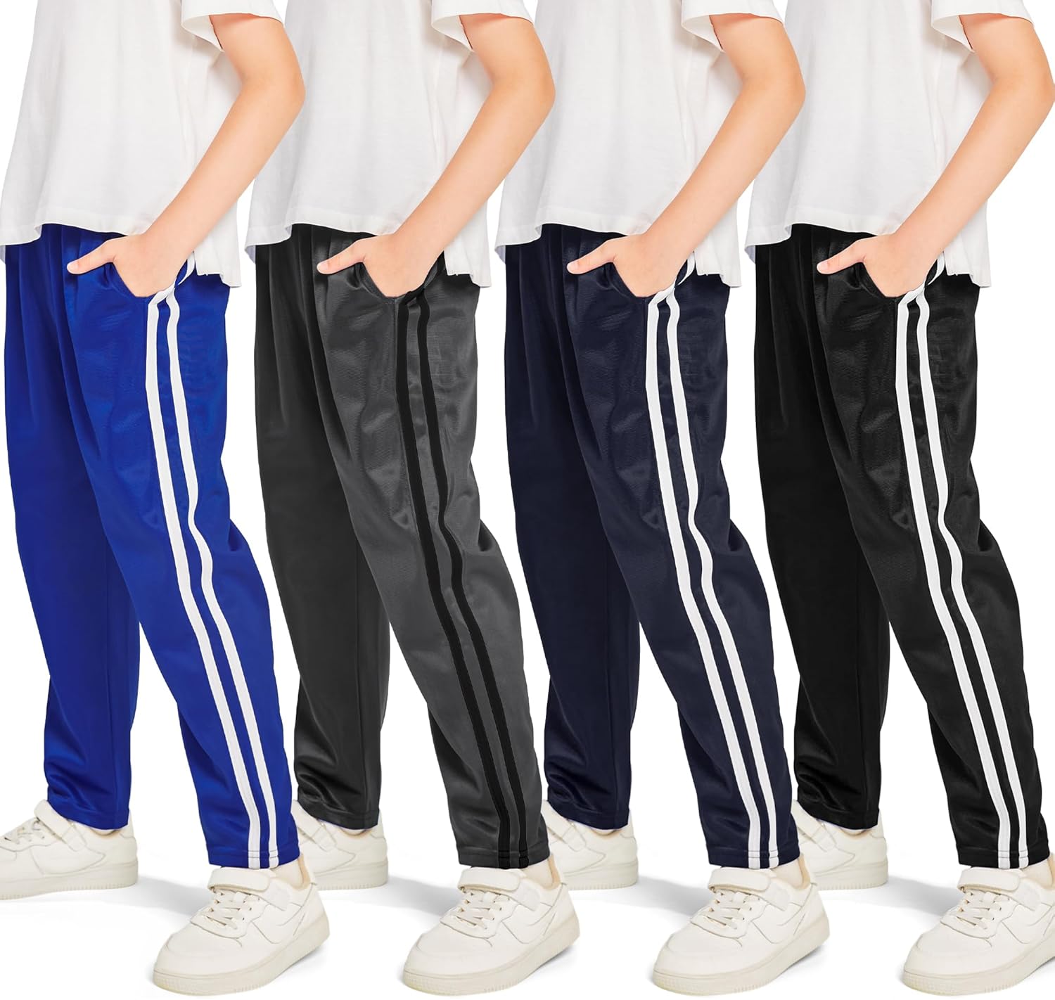 Boys' Fleece-Lined Open Bottom Sweatpants for Active Kids