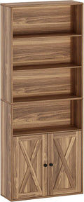 Industrial Bookshelves and Bookcases with Doors 70 in Tall - Space