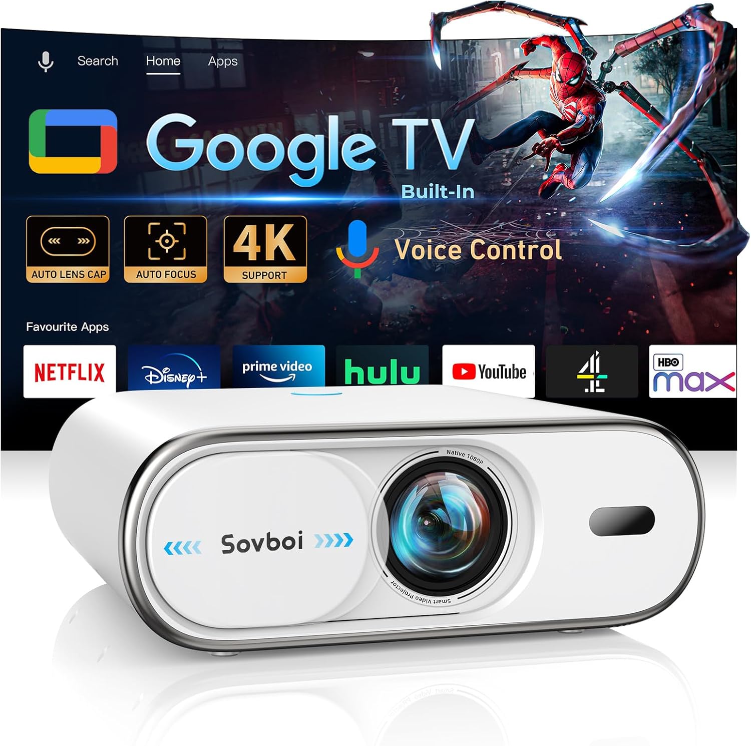 Sovboi E30Max Projector with Google TV and 4K Support