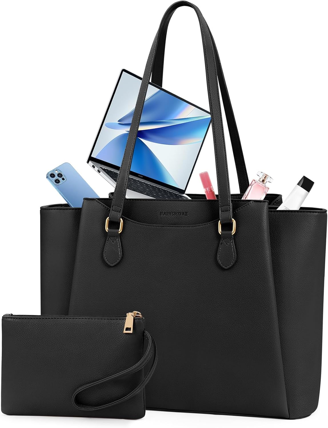 Chic and Practical Laptop Bag for Women - RAINSMORE Tote