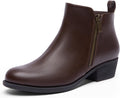 DREAM PAIRS Womens Ankle Boots Classic Low Chunky Heel Side Zipper