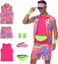 80s Men Workout Costume Set - Neon Retro 80s/90s Party Wear