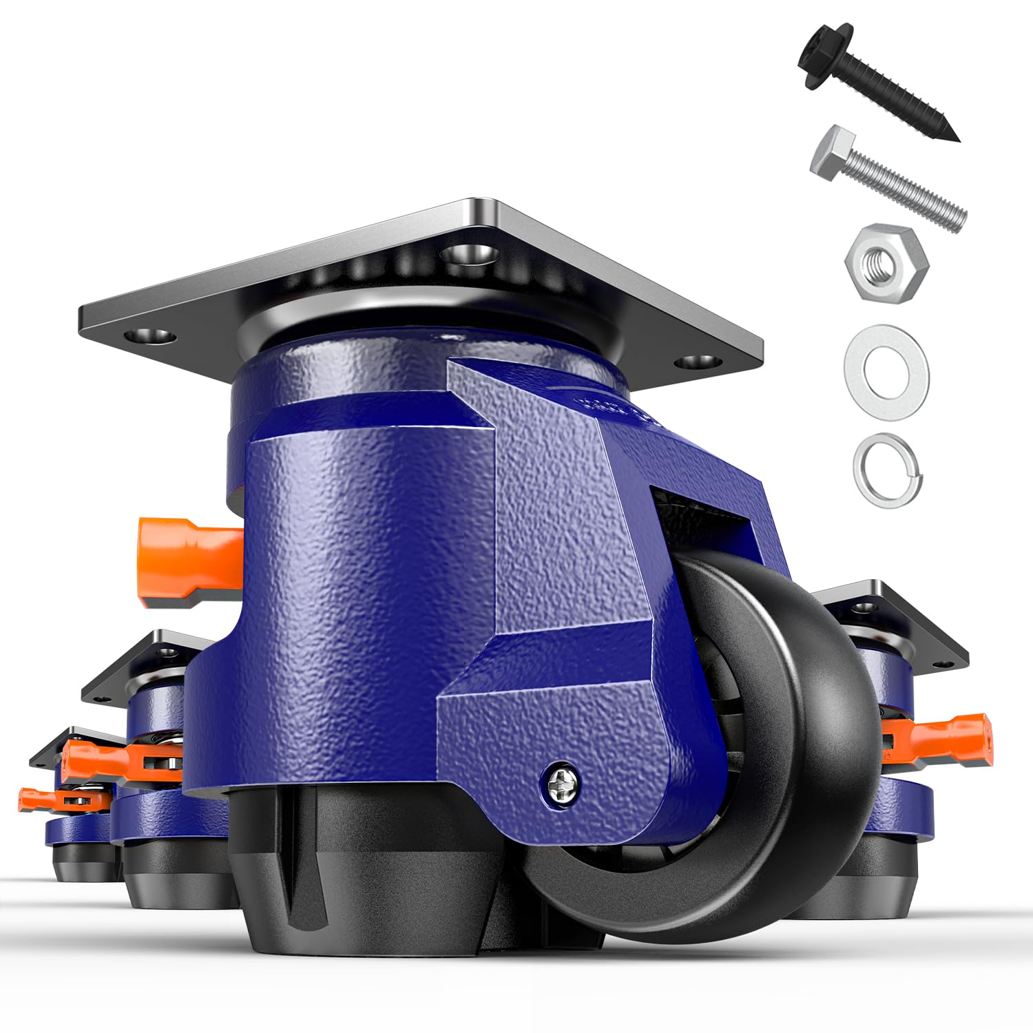 Leveling Casters with Ratchet Handle Design for Heavy Duty Use