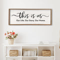 This is us Wall Decor Sign 32 in x 12 in - Large Rustic Family Plaque