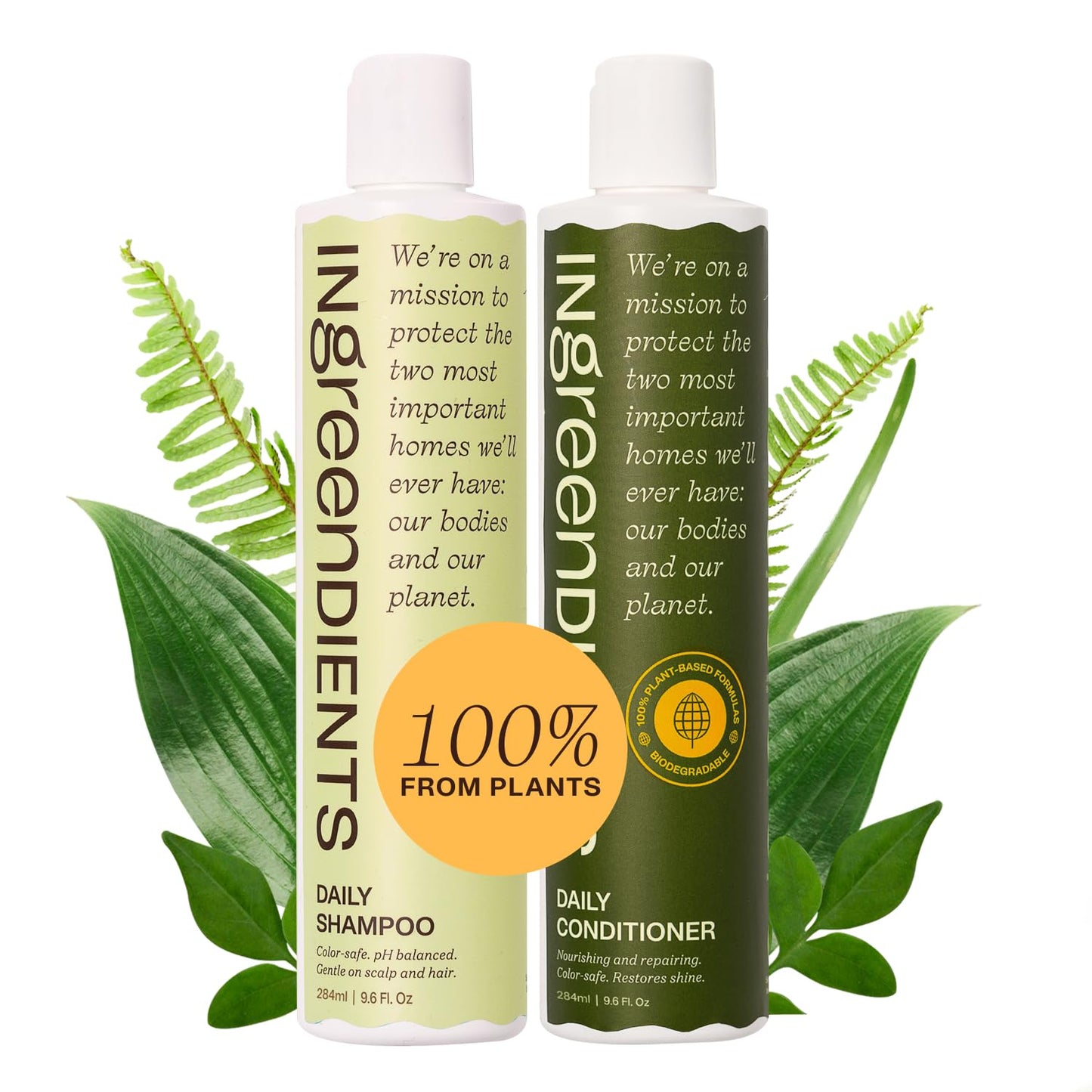 Organic Apple Cider Shampoo & Conditioner - Color Safe, Paraben-free