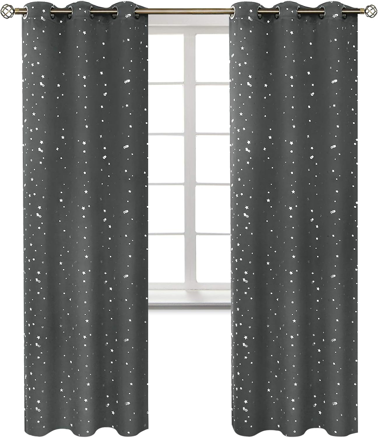 BGment Kids Blackout Curtains for Bedroom - Dark Grey Set