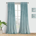 Roslywood Eggshell Blue Velvet Curtains 96 in - Luxury Blackout Drapes
