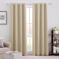 Beige Blackout Curtains 52 X 84 Inch Room Darkening Panels