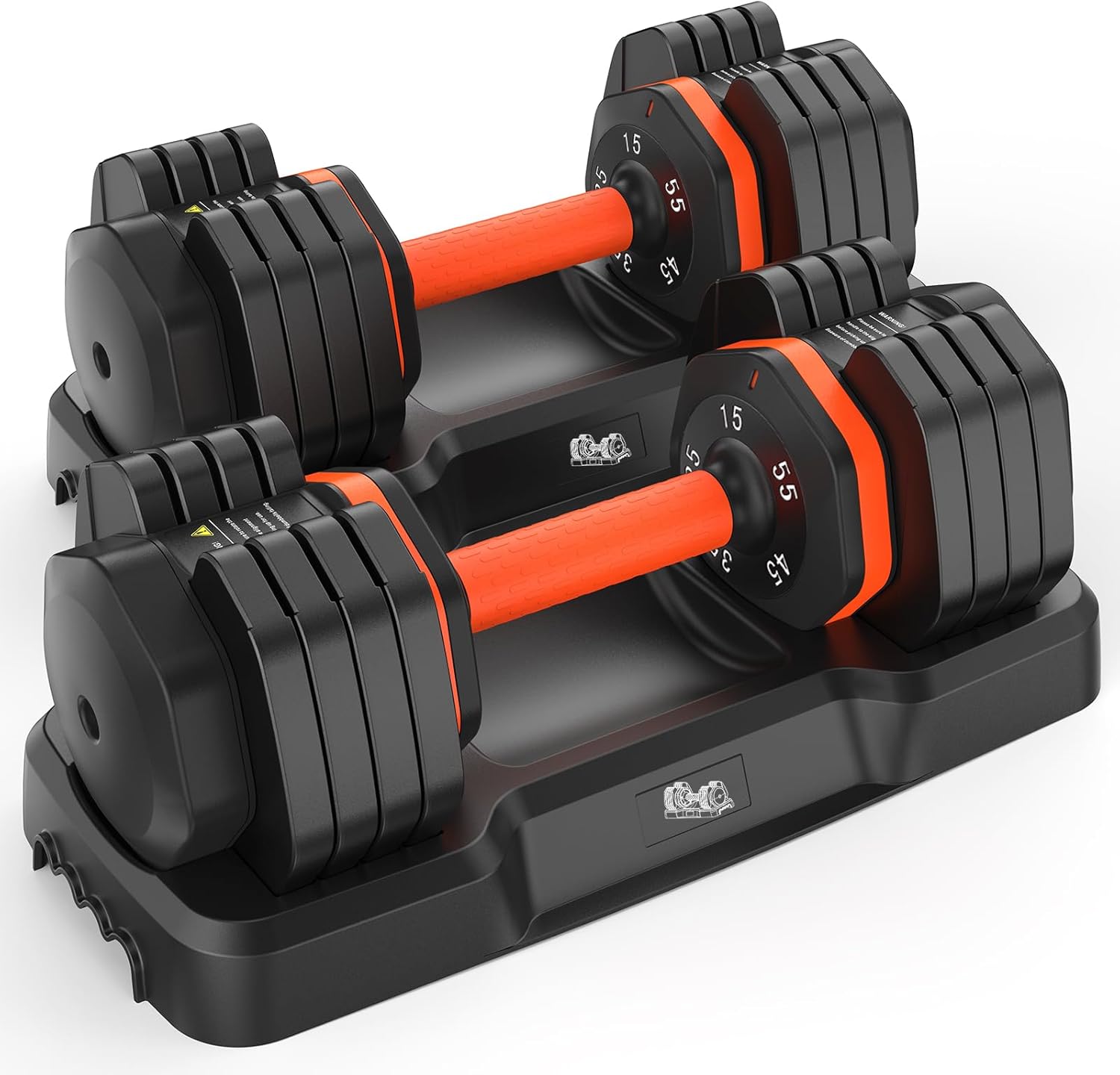 Adjustable Dumbbells Set 55LB Pair for Home Gym Workouts