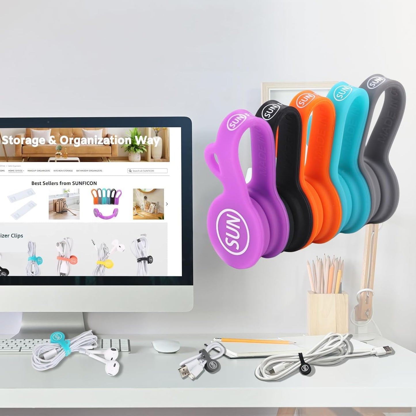 5 Pack Magnetic Cable Clips - Organize with Ease!