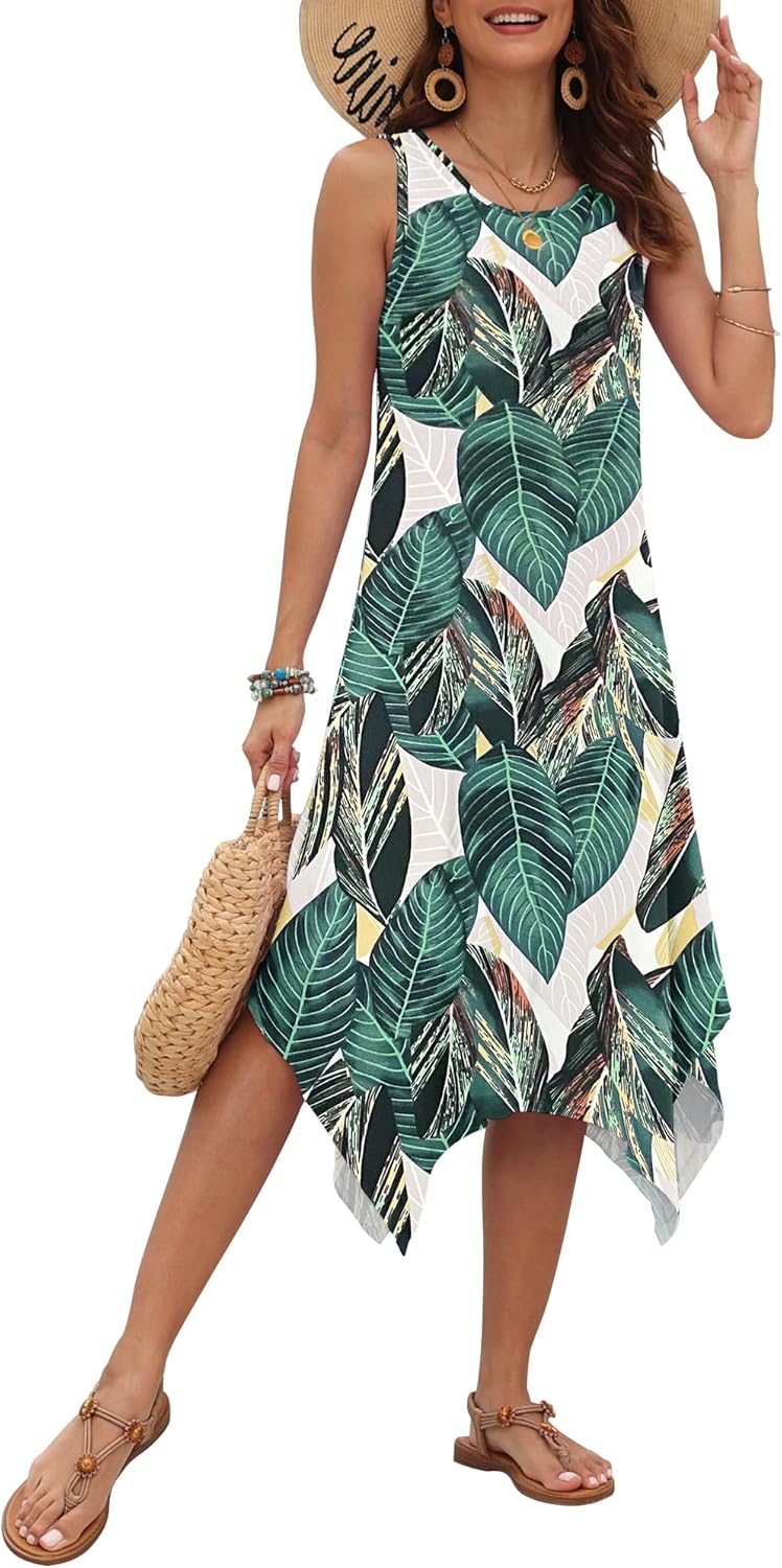 AUSELILY Women's Summer Dresses 2025 Casual Sundress with Pockets