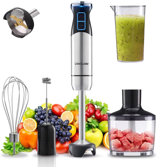 5-IN-1 Hand Blender for Baby food & Smoothies | 8-Speed Immersion Stick Mixer