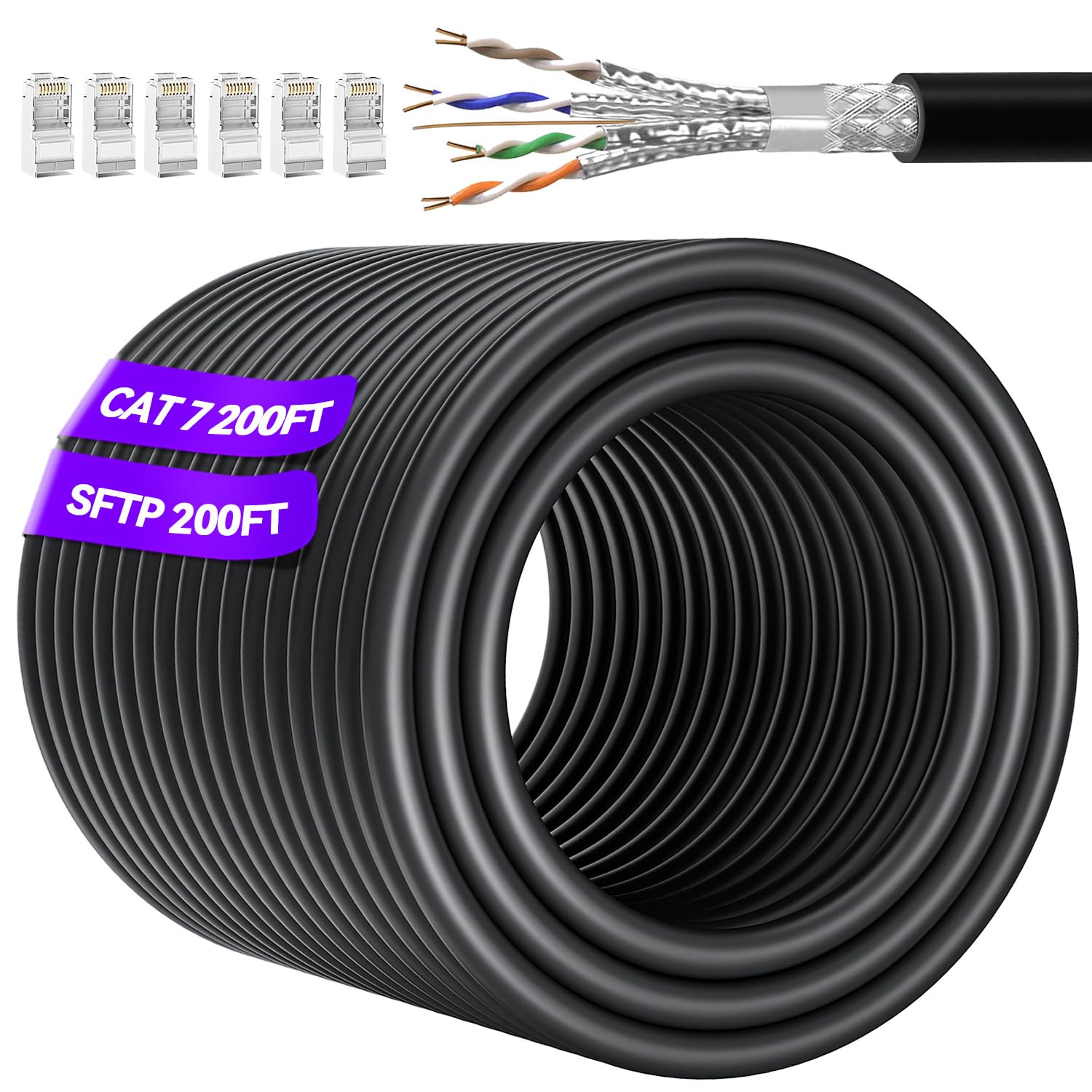 Cat 7 Outdoor Ethernet Cable 200ft High Speed Waterproof Cable