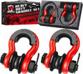 Snatch Block with 3/4ft D Ring Shackle 22,000lb Break Strength - Red 2