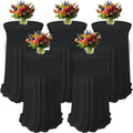 5 Pack Spandex Cocktail Table Covers 32 x 43 in - Fitted Black Skirt