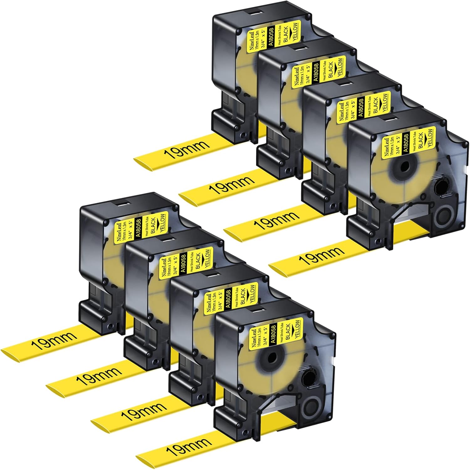NineLeaf 8 Pack Compatible Labels Tape for Dymo 18058 Heat Shrink