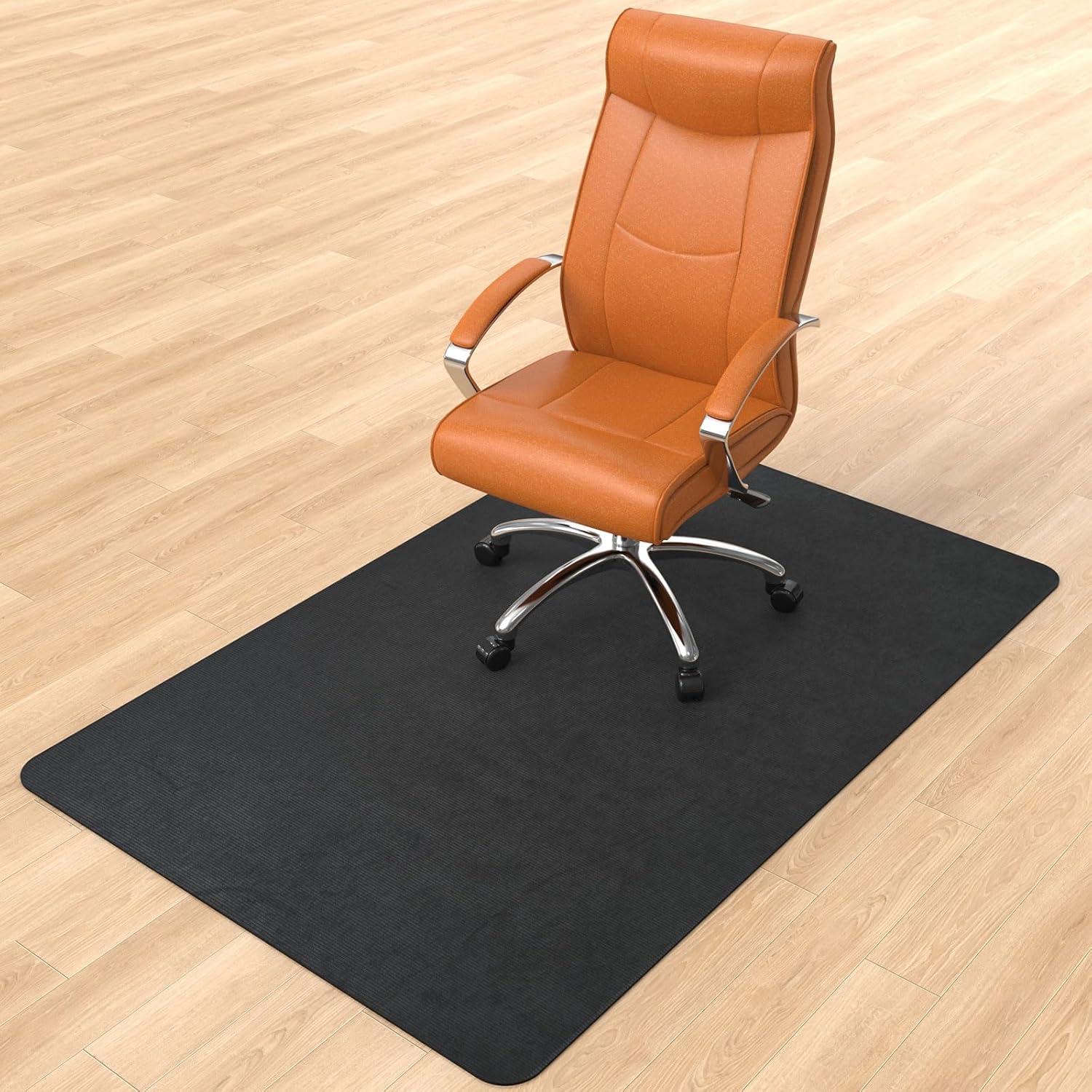 Large Corduroy Office Chair Mat - Anti-Slip for Hardwood Floors!